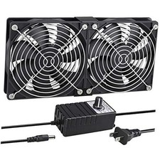 Big Airflow Dual 120mm Fans DC 12V Powered Fan with AC 2 120x120x25mm fan