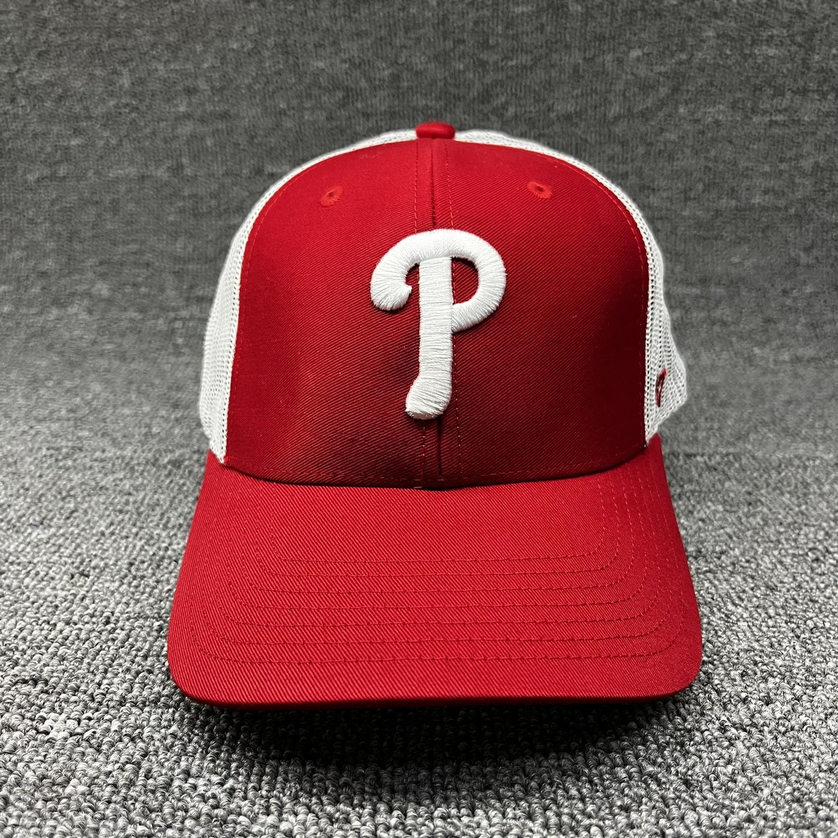 Philadelphia Phillies '47 Brand Trucker Hat Red White Mesh Snapback MLB Cap