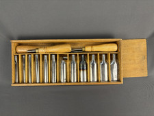 Vintage Adams & Nelson Patternmaker's 15 pc Gouge Chisel Set, 3/8 - 8, + Case