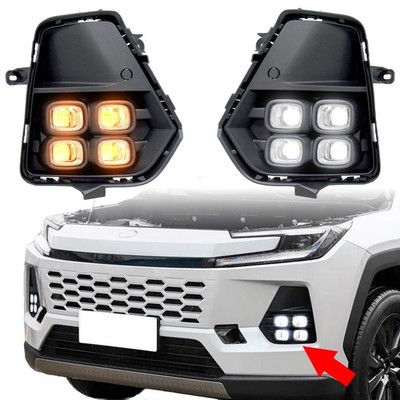 Pair LED DRL Fog Light Upgrade w/Turn Signal For Toyota RAV4 2026+