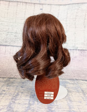 Kemper YVETTE Doll Wig Human Hair Size 8-9 Dark Brown Long Curls and Bangs