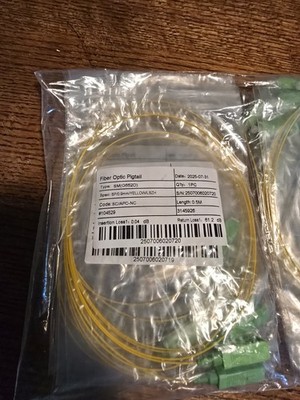 10pk .5 SIMPLEX Single-Mode SC APC Fiber Optic Pigtail for Fusion Splicing 9/125