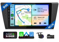 6+64 Android Auto for BMW 328i Wagon E90 9" Head Unit 4G GPS CarPlay Offline Map