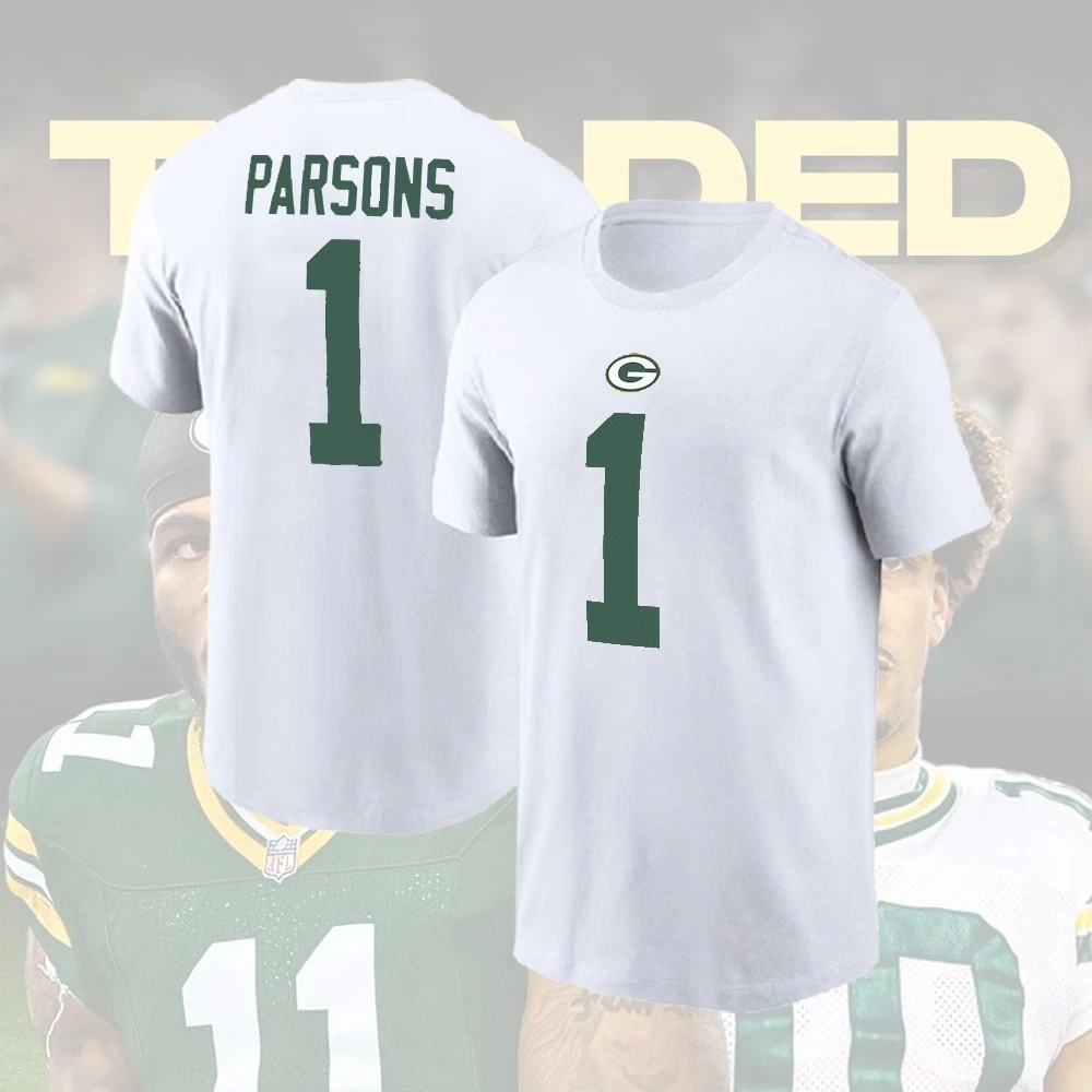 Micah Parsons Green Bay Packers Player Number & Name Double Sided T-Shirt