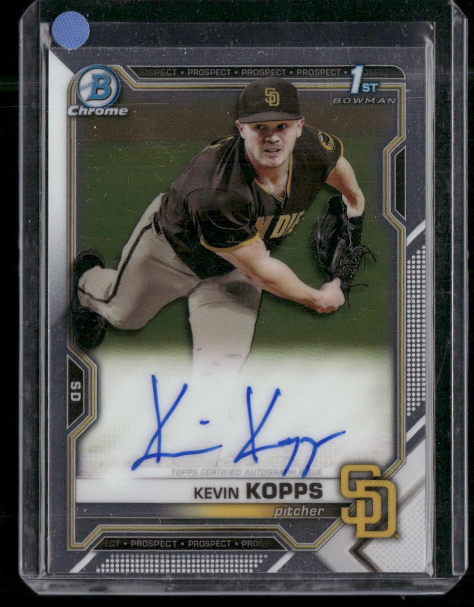 2021 Bowman Draft #CDA-KK Kevin Kopps Chrome Draft Pick Autographs