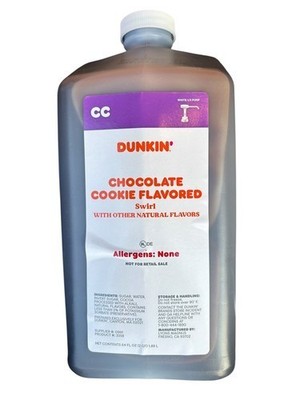 DUNKIN CHOCOLATE COOKIE SWIRL 64 FL OZ, EXP DEC 2026 LAST BATCH-NOW DISCONTINUED