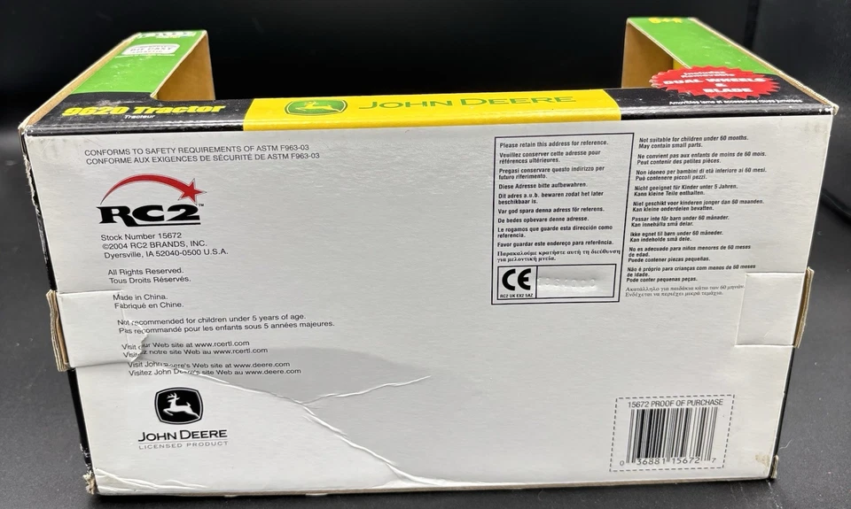 John Deere Ertl 1989 esparcidor lateral fundido a presión con batidores giratorios 1/32 lote de 2 Foto 3 de 4