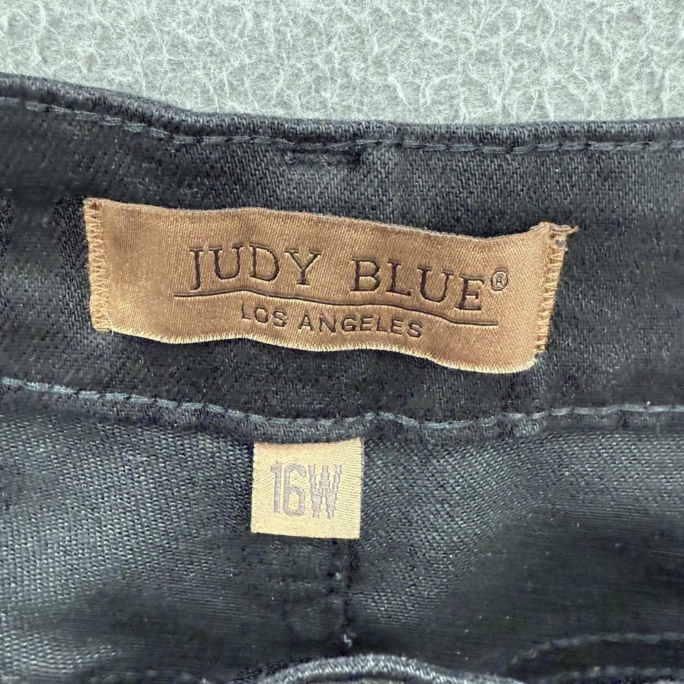 Pantalones de mezclilla Judy Blue para mujer 16W negros ajustados elásticos dobladillo crudo JB88865BK Foto 3 de 4