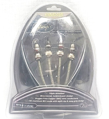 Stinger Bullet Twisted-Pair 6' Stereo Audio Interconnect SBT6-6 