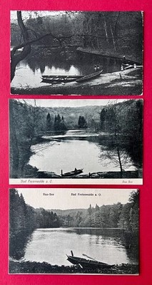 3 x Postcard Bad Freienwalde around 1910/20 Baa Lake with Rowing Boats (164650