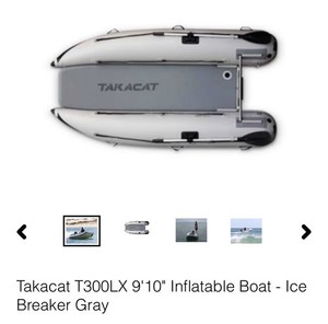 Tacacat 300LX 4 Person Portable Inflatable Boat with Oars