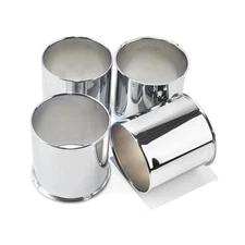 4Pcs 4.25inch Stainless Trailer Wheel Center Caps Push 4.25" OD 4.22" H Chrome