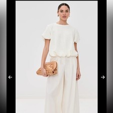 anOnlyChild Clover Bubble Top in creme Sz M NEW