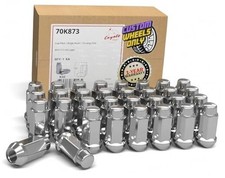 32 Pcs M14 x 2 14 x 2 Thread Bulge Acorn 1.90" Long Lug Nuts Chrome 3/4" 19mm