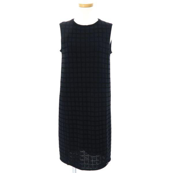 CHANEL Sleeveless Knit Dress Black Rayon Wool FR38 / US6 Made in France Used