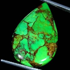 14.90Cts Lab-Created Green Copper Turquoise Pear Cabochon 16X24X5MM