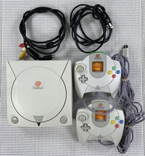SEGA Dreamcast Console 2 Controllers 2 Memory Cards Tested