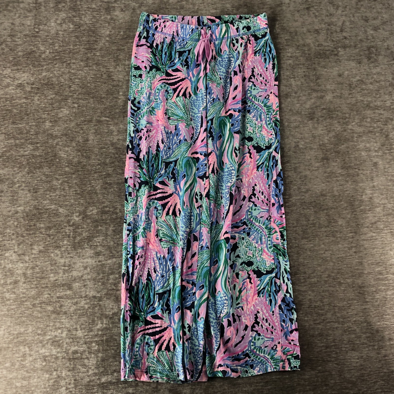 Lilly Pulitzer Women's XS Islamorada Beach Palazzo Printed Pull On Pants Logo