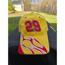 Chase Authentics NASCAR Kevin Harvick 29 Hat Yellow Red Flame RCR Racing Cap
