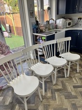 IKEA 4 Dining Chairs Kallax In White Good Condition Collection Only