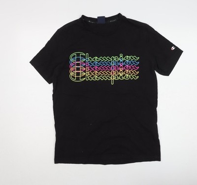 Herren T-Shirt UK Größe M Champion schwarz Baumwolle