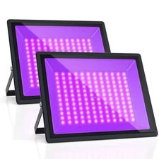 150W UV Black Light, 2 Pack Powerful IP66 Waterproof LED Lamps for Neon Glow ...