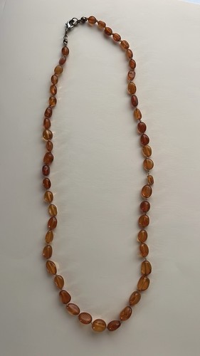 Vtg Genuine Natural Honey Amber Beads Necklace Polished 17”