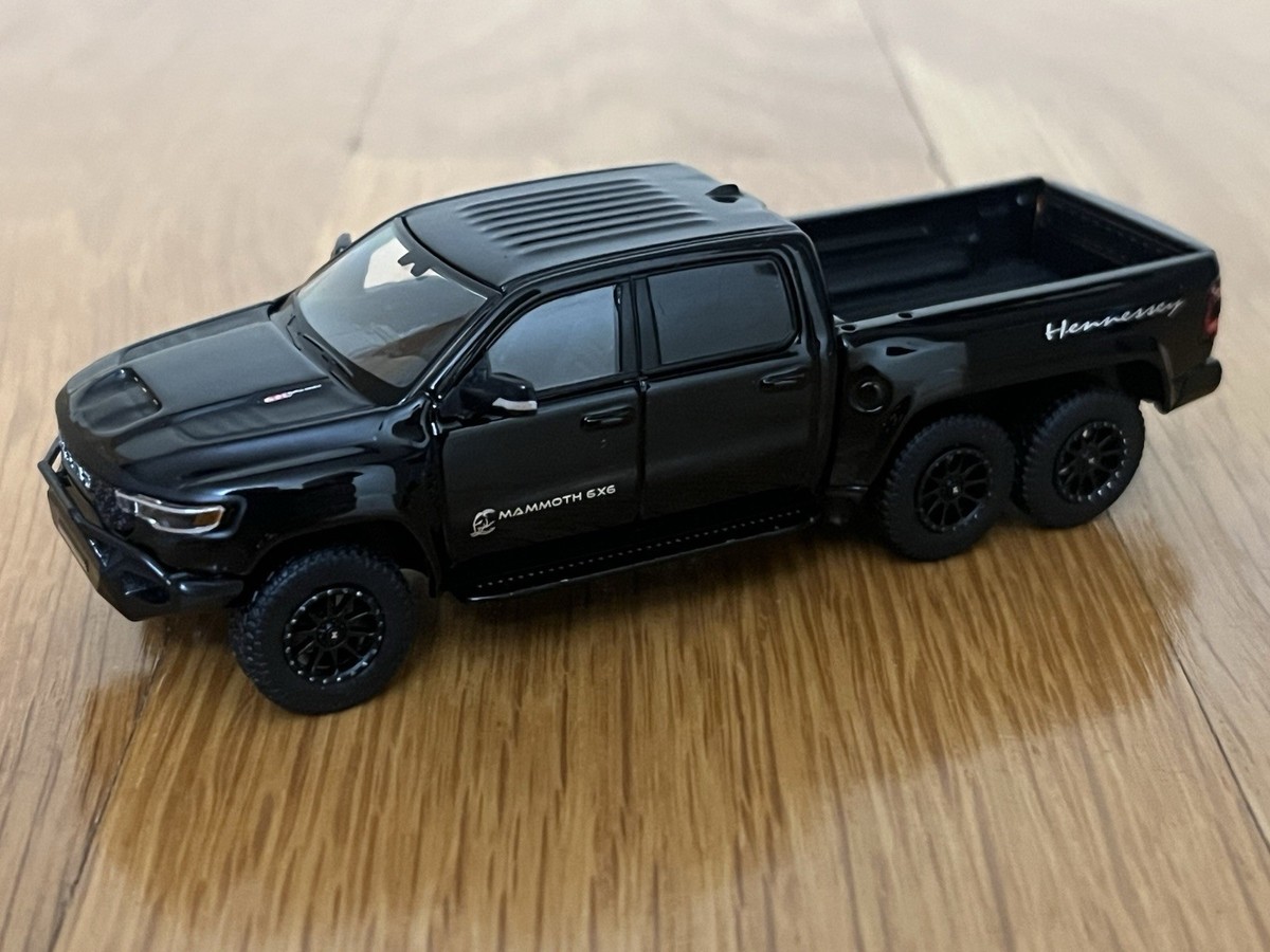 596 Model 1:64 RAM Hennessy Mammoth 6x6 Black W/ Working Lights