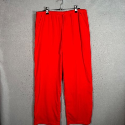 Mango MNG Womens Size Medium Red Elastic Waist Relaxed Fit Wide Leg Pants