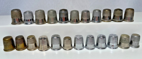 Mix Lot of 23 Vintage Metal SEWING THIMBLES some Brass, All sizes
