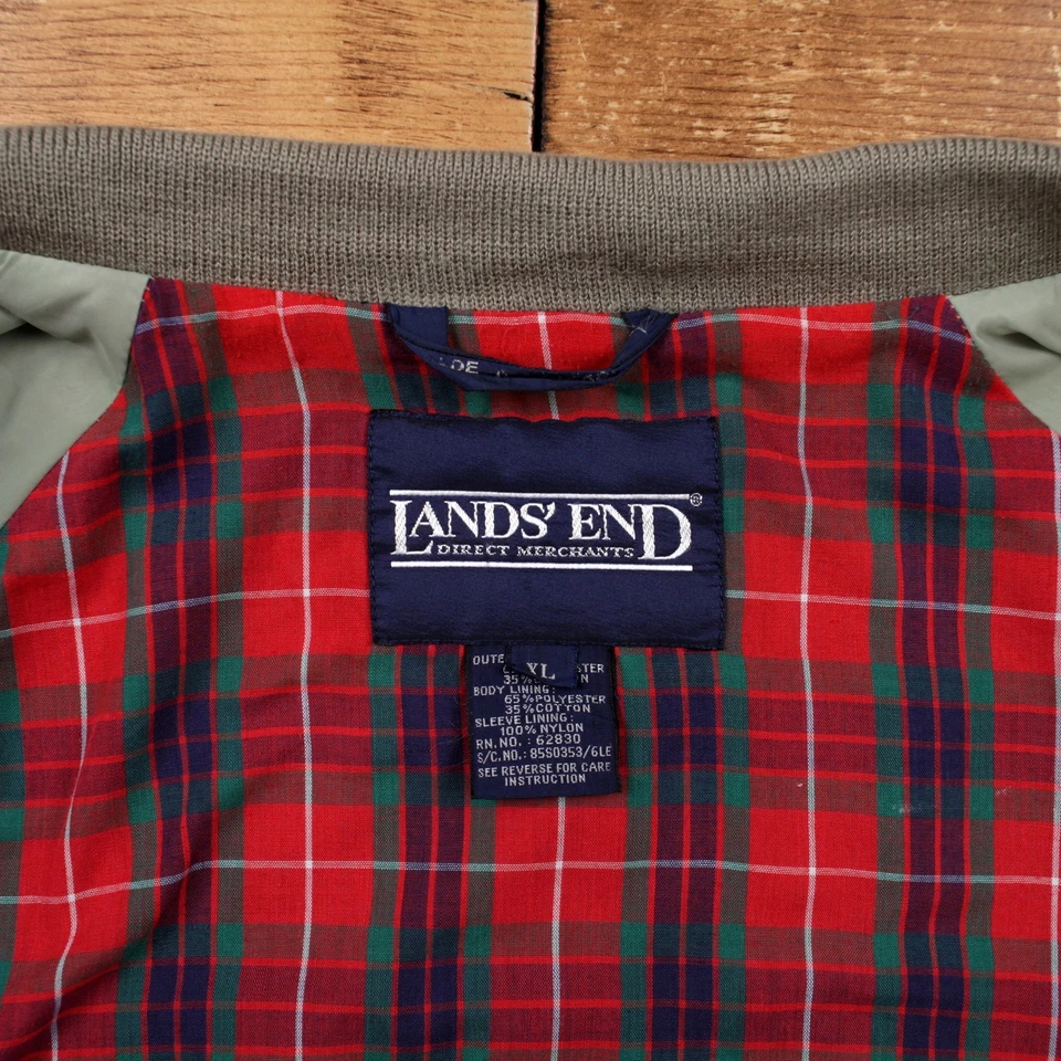 Vintage Lands End Windbreaker Jacket XL Grey - Image 3 of 4