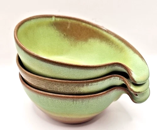 3 Frankoma 4X Bowls Plainsman Prairie Green