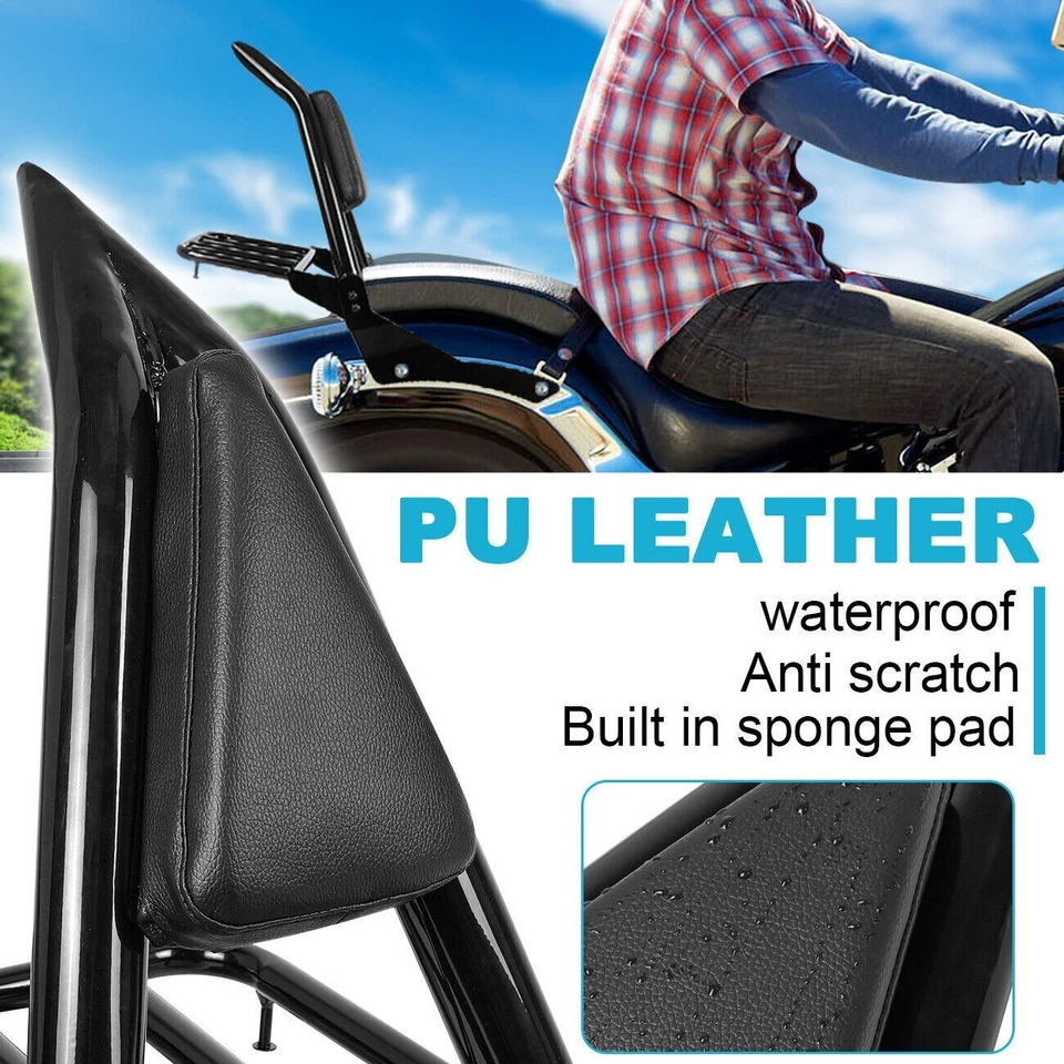 Sissy Bar w/Luggage Rack Backrest For 1998-2018 Yamaha Dragstar V-star 400 650 - Image 3 of 4