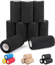 9 Pack 4 Inch x 5 Yards Self Adhesive Bandage Wrap Elastic Cohesive Bandage Wrap