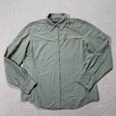 Fjällräven Shirt Damen Größe 14 UK Large khaki grün Trekking Oberteil