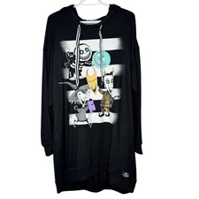 Tim Burton Nightmare Before Christmas Sleepshirt Sz XL Hooded Lounge Holiday