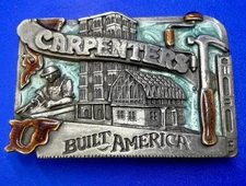 Carpenter Built America Carpentry Woodworking Skill 1983 Siskiyou Belt Buckle