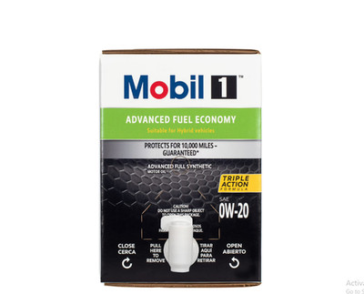Mobil 1 Advanced Fuel Economy Full Synthetic Motor Oil 0W-20, 12 Quart