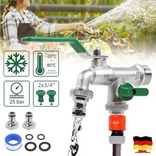 Doppel Wasserhahn Garten 1/2, 3/4 Zoll Anschluss Kugelhahn Auslaufhahn