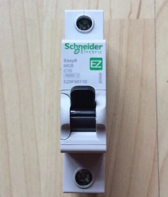 SCHNEIDER 10A TYPE C 6kA MCB CIRCUIT BREAKER EZ EASY9 EZ9F66110