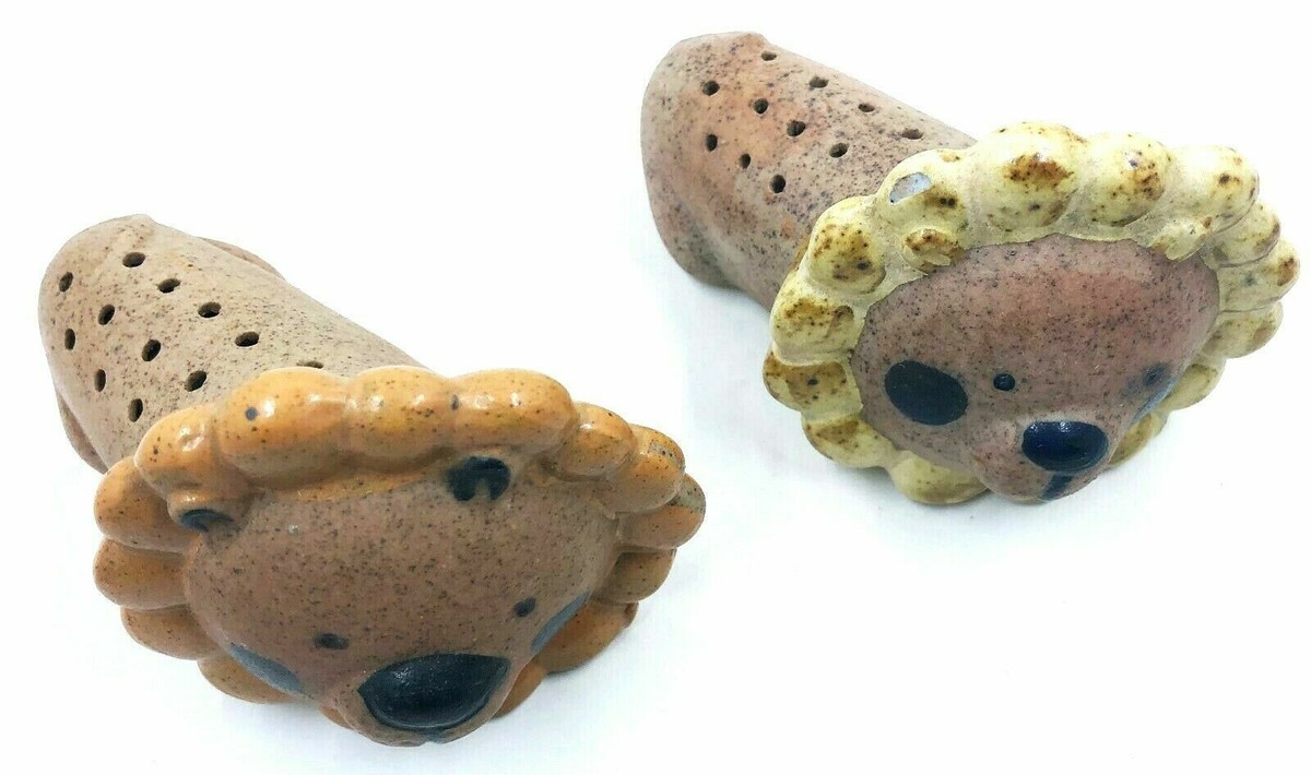 Vintage Japan Lion Salt & Pepper Shakers or Sugar Flour