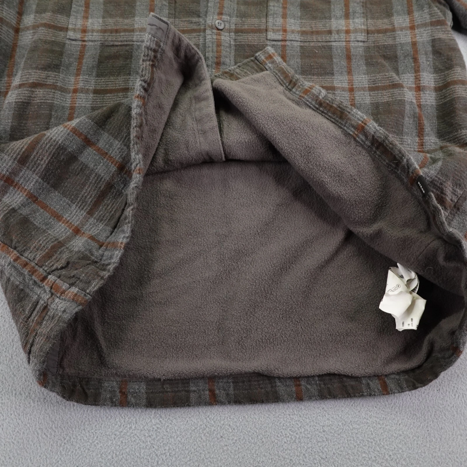 prana plaid copper skies lined flannel button up organic shirt