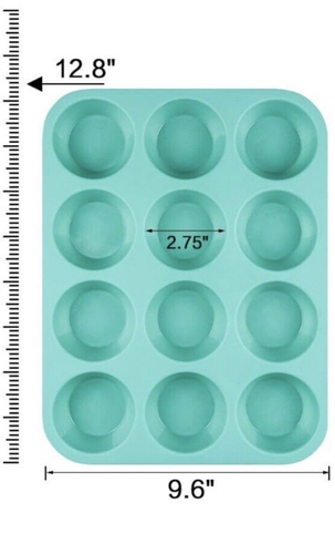 12 Cups Silicone Muffin Pan - Nonstick BPA Free Cupcake Pan, Silicone Mold