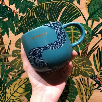 HOT 2020 NEW Starbucks Blue Fish tail Coffee Mug Cups 12 oz Limited Edition Gift