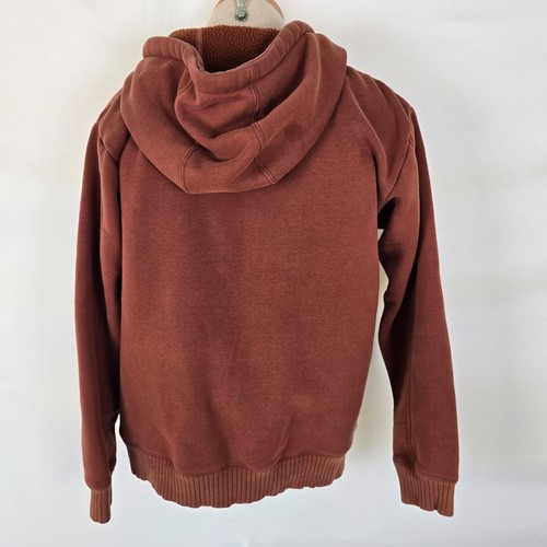 Cabela's Hoodie Jacket Men's M Brown Rustic Fleece Lined Full Zip Up Graphic - Picture 5 of 20
