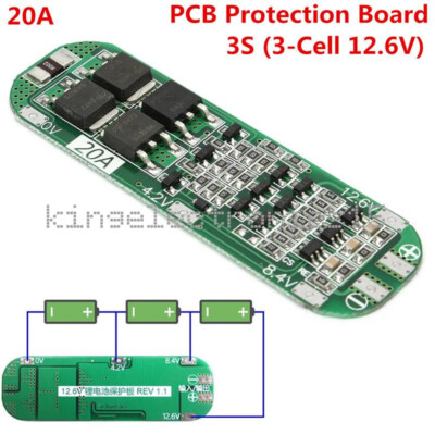 3S 20A Li-ion Lithium Battery 18650 Charger PCB BMS Protection Board Cell 12.6V