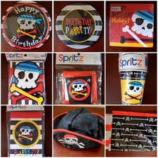NIP Spritz Pirate Party Supplies plates napkins cups bags banner hats YOU PICK