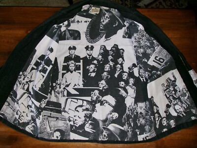 Vtg Michael Sloane Denim Jacket Mens Large JFK Marilyn Monroe Ted Bundy Lenin