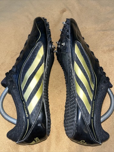 Adidas Uomo Taglia 12 Sprintstar 3 Tacchetti Pista Nero/Oro Metallizzato Leggero - Foto 10 di 24