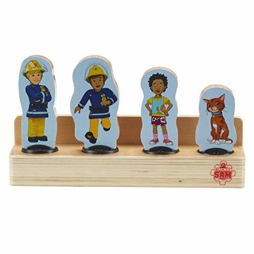 Набор из 4 деревянных двусторонних фигурок Fireman Sam 07323, качественный и прочный FSC Sustai